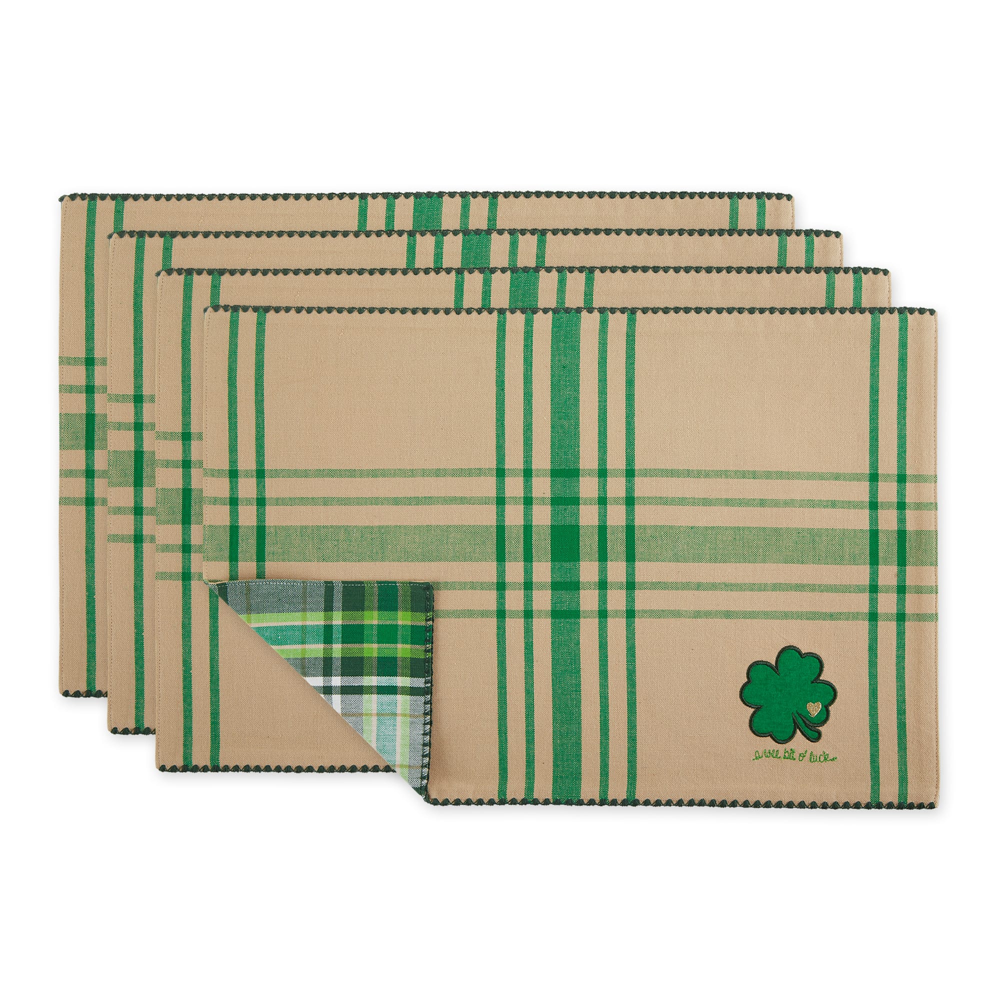 DII&#xAE; A Wee Bit O Luck Embroidered Placemats, 4ct.